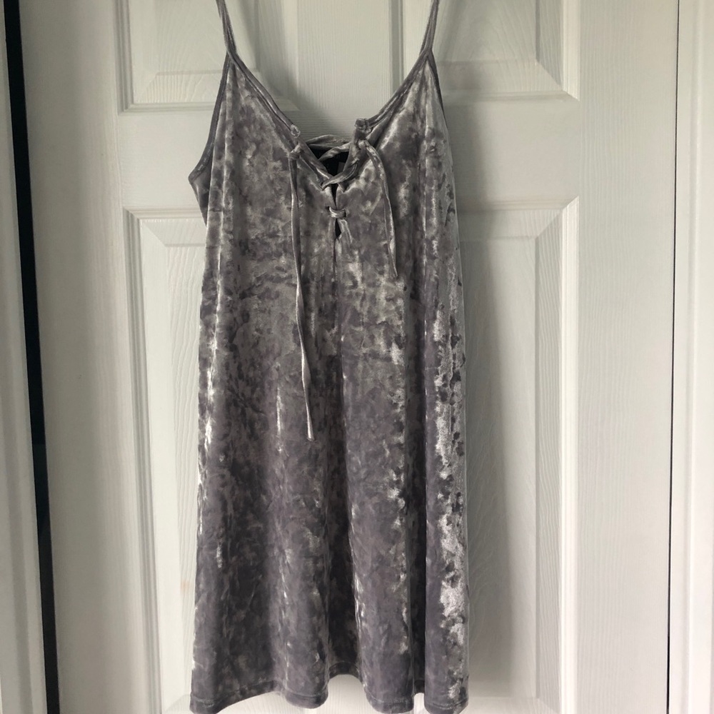 Forever 21 Silver Velvet Dress